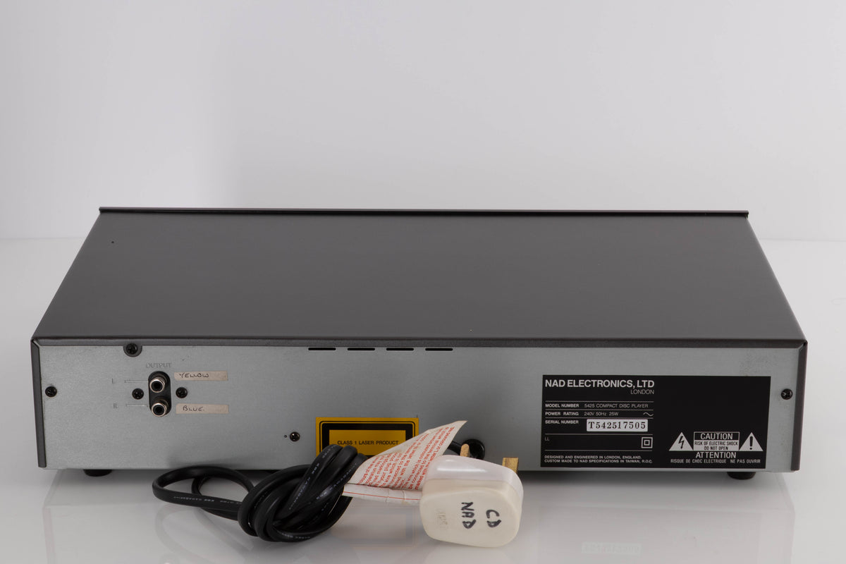 Rear view of a used NAD 5425 CD Player showing Phono Outputs