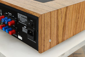 Close up view of the back right corner of a used NAD C3050 LE Integrated Amplifier