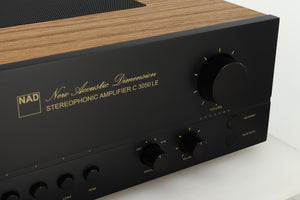 Close up view of the right side of the fascia of a used NAD C3050 LE Integrated Amplifier