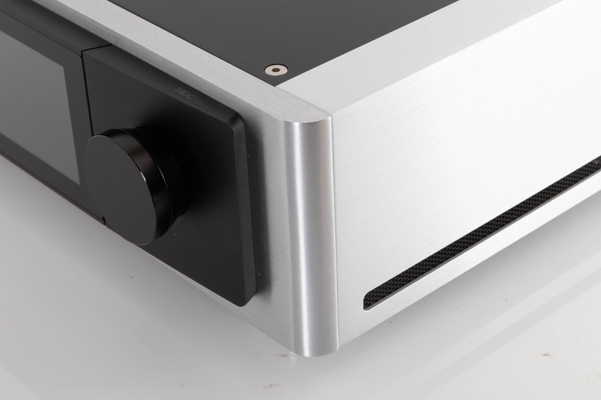 Front right corner of a used NAD M33 V1 BluOS Streaming DAC Integrated Amplifier