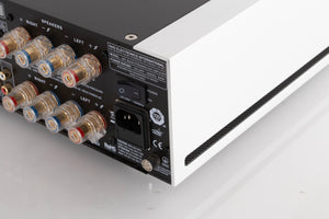 Rear left corner of a used NAD M33 V1 BluOS Streaming DAC Integrated Amplifier