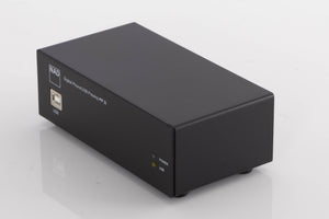 Front right corner of a used NAD PP3i Phono / USB Pre Amplifier in a Black finish