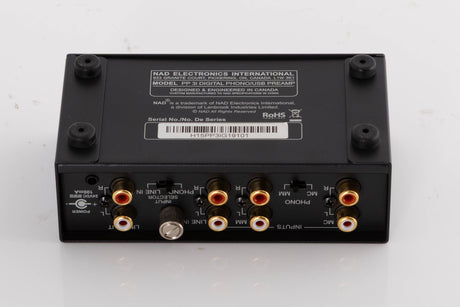 Underside of a used NAD PP3i Phono / USB Pre Amplifier in a Black finish