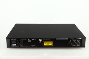 Rear view of a used Naim CD5 CD Player in a black finish showing Mains Input and Channel Input