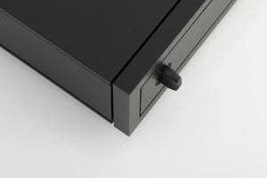 Front left corner of a used Naim CD5 XS CD Player in a black finish