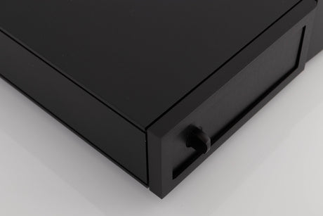 Front left corner of a used Naim CD5 XS CD Player in a Black finish