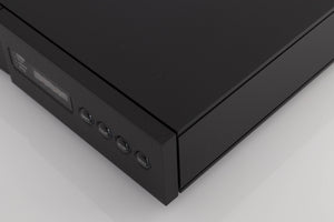 Front right corner of a used Naim CD5 XS CD Player in a Black finish