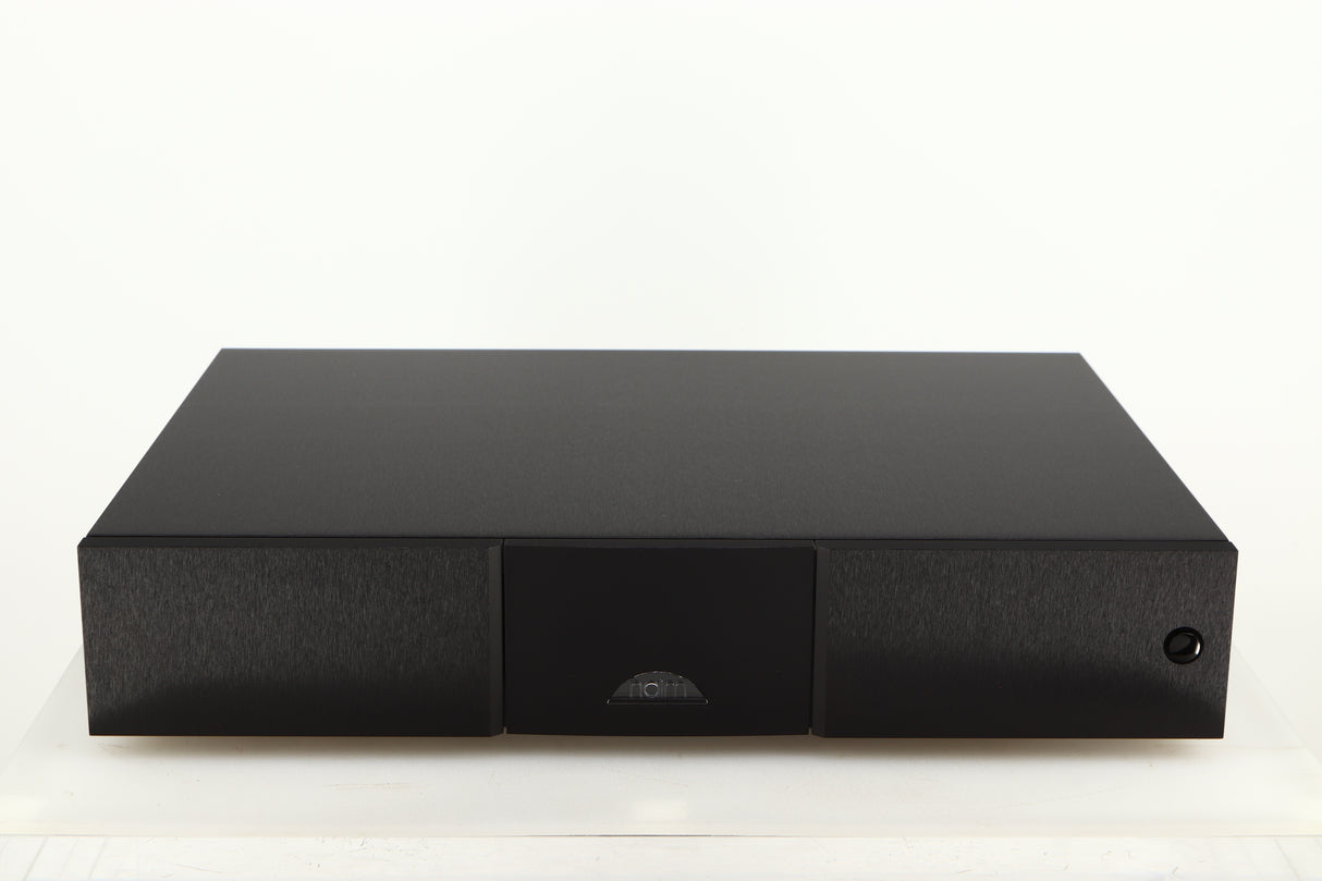 Front view of a used Naim CD555PS DR Power Supply in a black finish