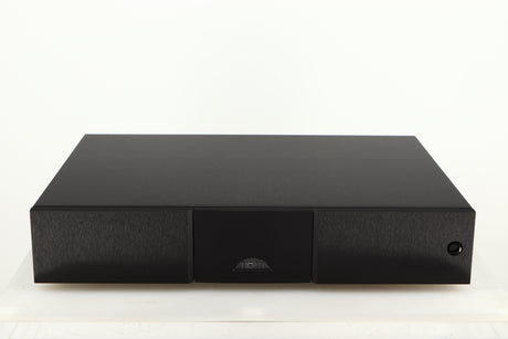 Front view of a used Naim CD555PS DR Power Supply in a black finish