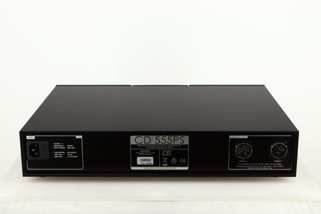 Rear view of a used Naim CD555PS DR Power Supply in a black finish showing Mains Input
