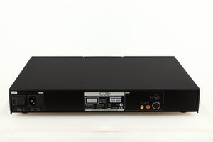 Rear view of a used Naim CD5i CD Player in a black finish showing Mains Input and Channel Outputs