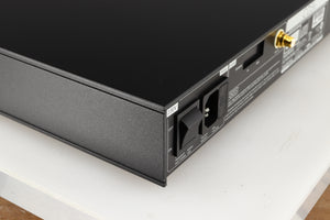 Rear right corner of a used Naim CD5X CD Player in a black finish