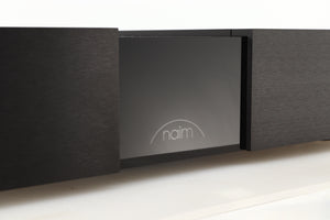Close up view of a used Naim Classic NAP250 Power Amplifier showing the front display