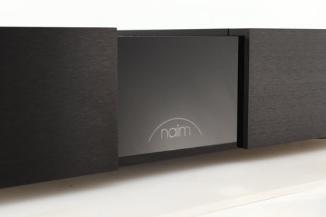 Close up view of a used Naim Classic NAP250 Power Amplifier showing the front display