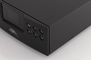 Front right corner of a used Naim DAC V-1 Digital Analogue Converter in a Black finish