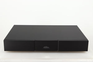 Front view of a used Naim Flatcap 2X Power Supply in a black finish