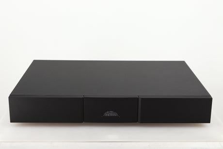 Front view of a used Naim Flatcap 2X Power Supply in a black finish