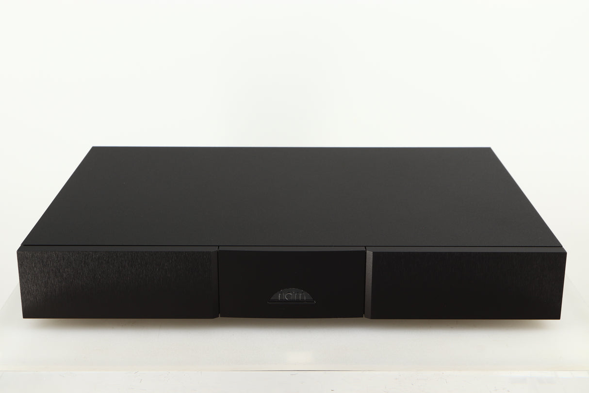 Front view of a used Naim Flatcap XS Power Supply in a black finish