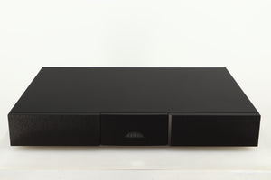 Front view of a used Naim Flatcap XS Power Supply in a black finish
