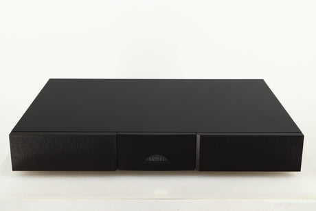 Front view of a used Naim Flatcap XS Power Supply in a black finish