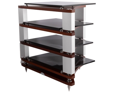 Front right angle of a used Naim Fraim Base / 3 Levels in a Tinted Cherry finish