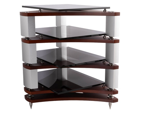 Rear left angle of a used Naim Fraim Base / 3 Levels in a Tinted Cherry finish