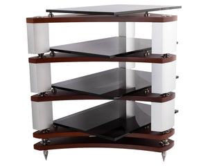 Rear right angle of a used Naim Fraim Base / 3 Levels in a Tinted Cherry finish