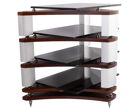 Rear right angle of a used Naim Fraim Base / 3 Levels in a Tinted Cherry finish