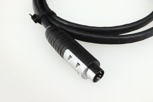 Close up of a used Naim Hi-Line DIN-DIN 1.2m Interconnect Cable showing the connector