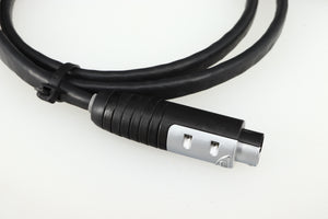 Close up of a used Naim Hi-Line DIN-DIN 1.2m Interconnect Cable showing the connector