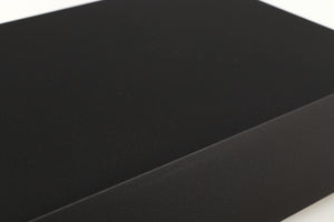 Close up of a used Naim Hicap DR Power Supply in a black finish showing very light scratch on right side