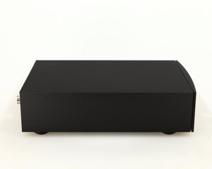 Left side view of a used Naim Hicap DR Power Supply in a black finish