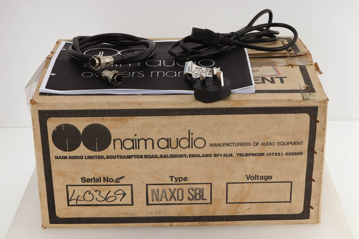 Box of a used Naim HiCap Power Supply with mains cable, and SNAIC