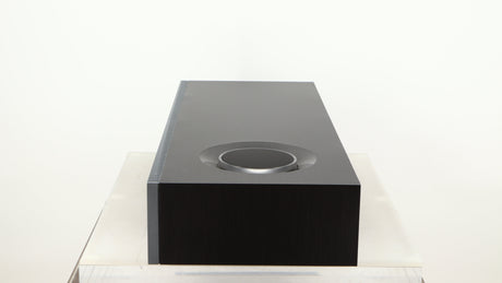 Left side view of a used Naim Mu-so GEN2 Wireless Music System in a silver finish