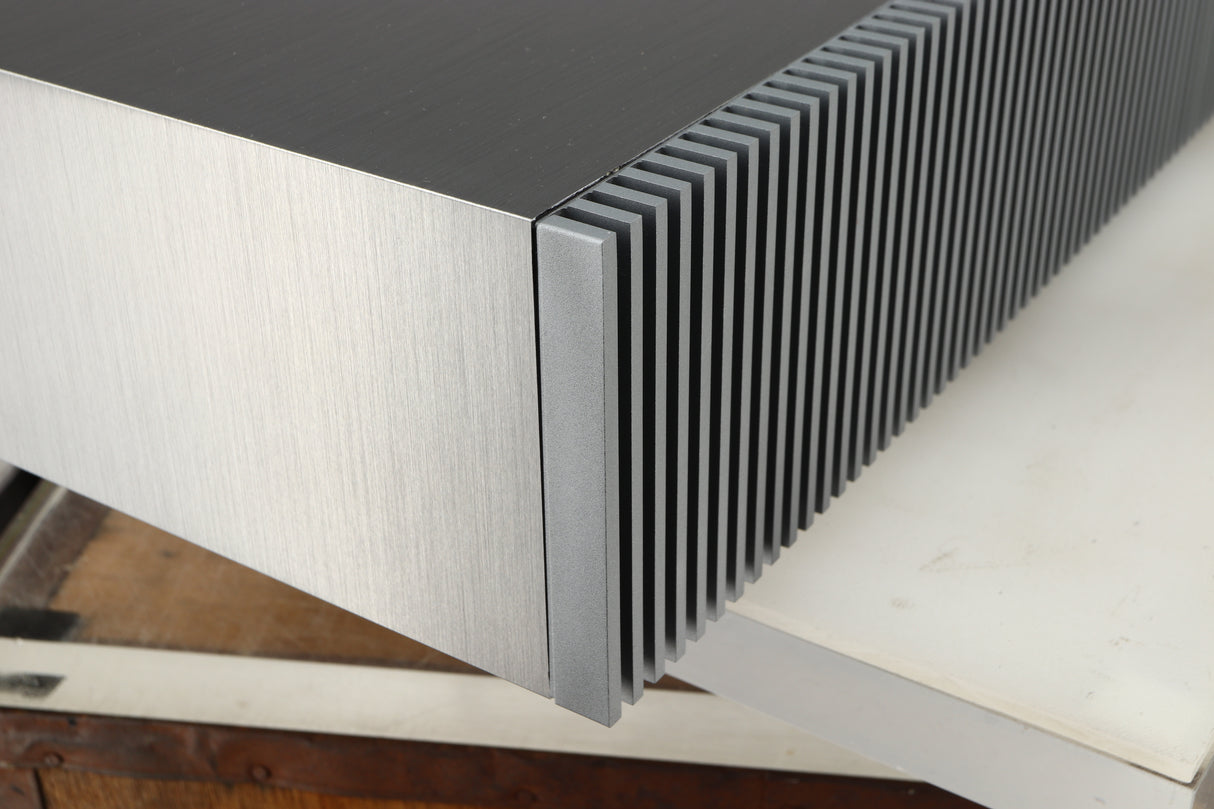Rear right corner of a used Naim Mu-so GEN2 Wireless Music System in a silver finish