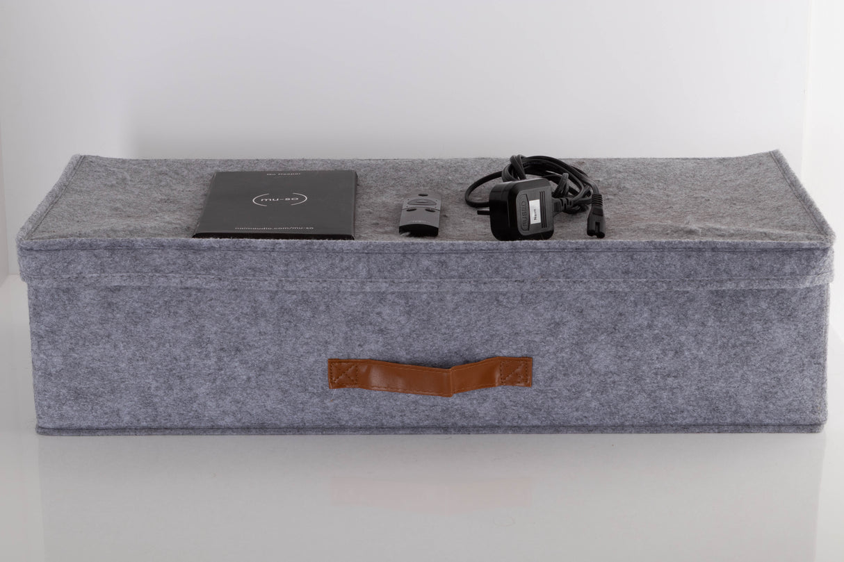 Case of a used Naim MuSo GEN1 Wireless System with manual, mains cable, and remote 