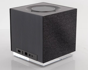 Rear left corner of a used Naim Muso QB GEN2 Compact Wireless Speaker 