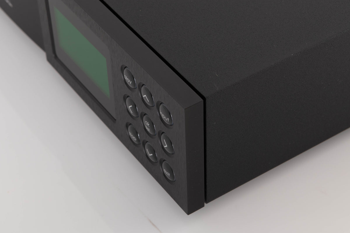Front right corner of a used Naim NAC N-272 Pre Amplifier in a Black finish