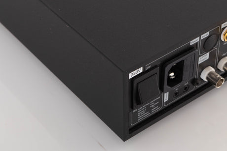 Rear right corner of a used Naim NAC N-272 Pre Amplifier in a Black finish