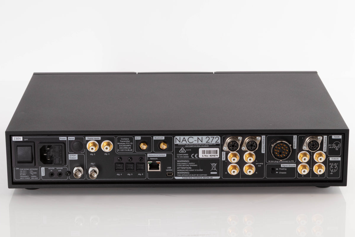 Rear view of a used Naim NAC N-272 Pre Amplifier
