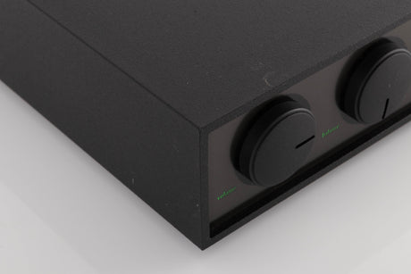 Front left corner of a used Naim NAC102 W/ NAPSC in a Black finish
