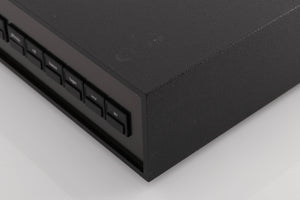Front right corner of a used Naim NAC102 W/ NAPSC in a Black finish