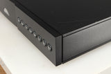 Front right corner of a used Naim NAC112 Pre Amplifier in a black finish