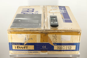 Box of a used Naim NAC122 Pre Amplifier with manual and remote