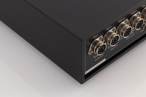 Rear right corner of a used Naim NAC282 Pre Amplifier in a Black finish