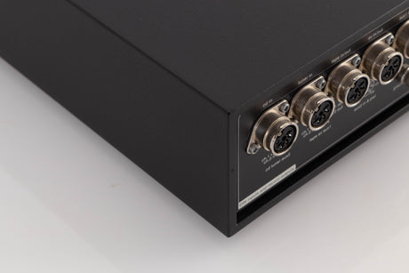 Rear right corner of a used Naim NAC282 Pre Amplifier in a Black finish