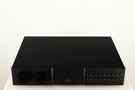 Top of a used Naim NAC552 Pre Amplifier in a black finish