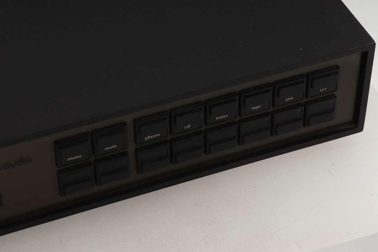 Close up view of a used Naim NAC82 Pre Amplifier with NAPSC Power Supply 