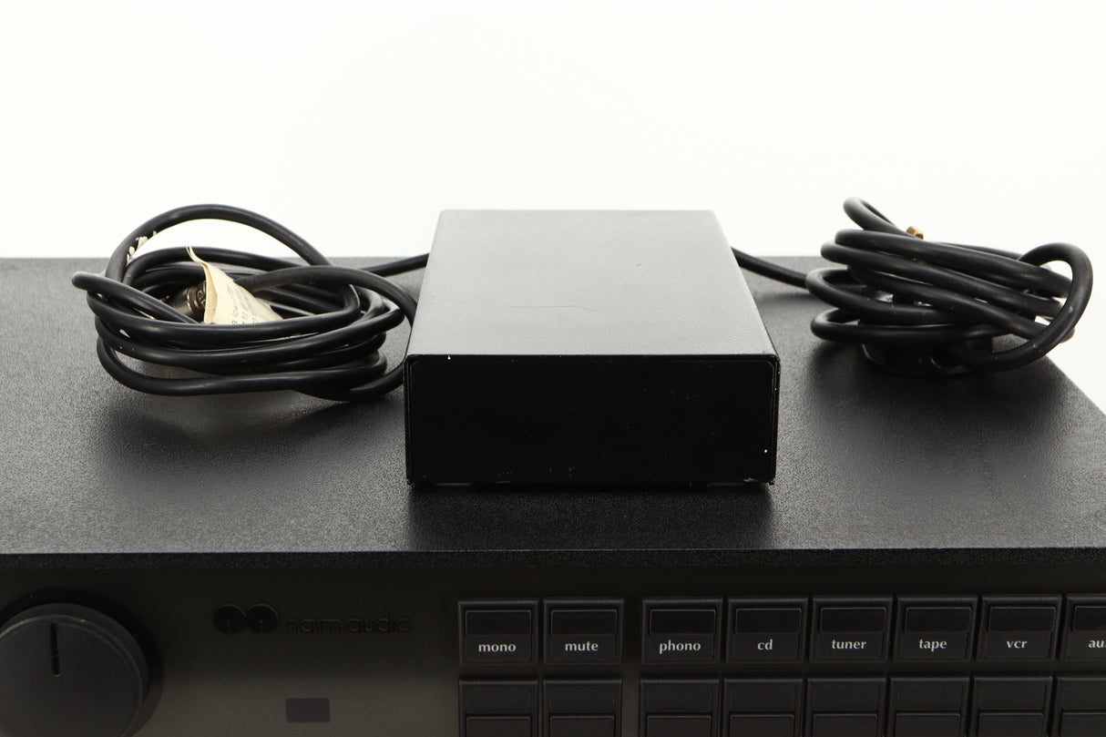 Close up view of a used Naim NAC82 Pre Amplifier and NAPSC Power Supply 