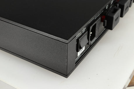 Rear right corner of a used Naim NAIT 5 Integrated Amplifier in a black finish